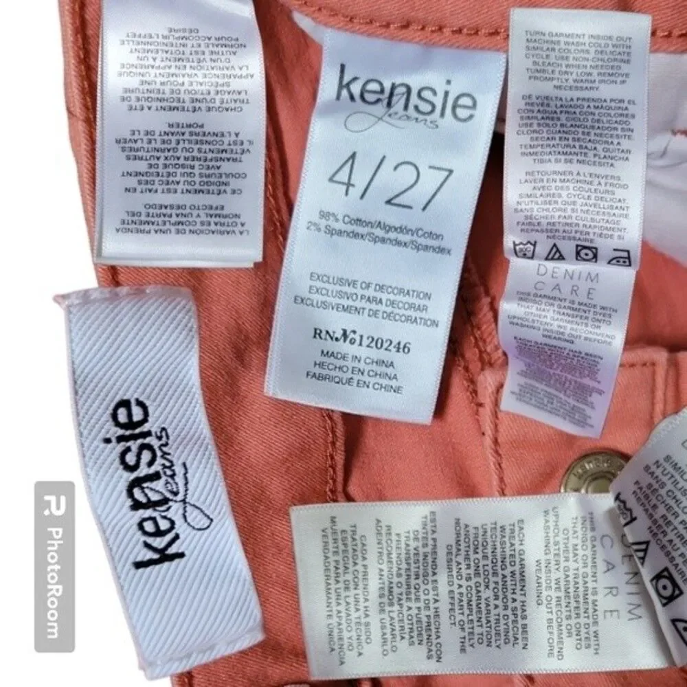 KENSIE JEANS ORANGE SKINNY JEANS - 4/27